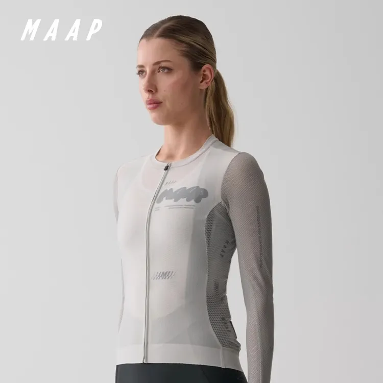 MAAP Aerate Pro Air LS Jersey 3.0 Fog Cycling Clothing Women's Mist Shadow Gray-2