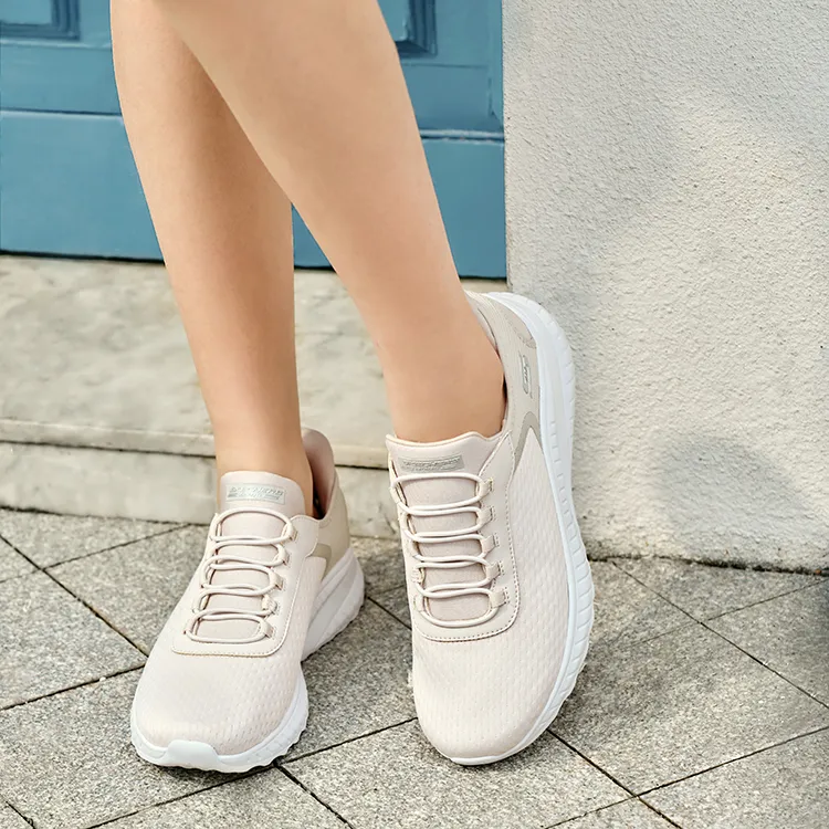 Skechers BOBS SQUAD Anti Slip Wear Resistant Low Top Running Shoes Women's White-6