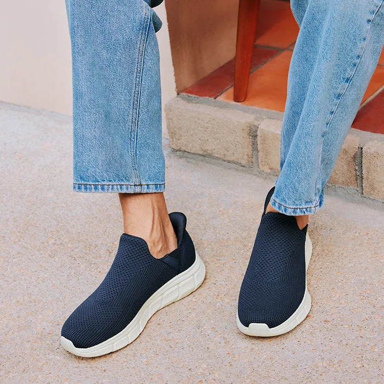 Skechers Go Walk Fle Hands Free Slip Ins Technology Rebound Lightweight Breathable Low Top Casual Shoes Men's Black-7