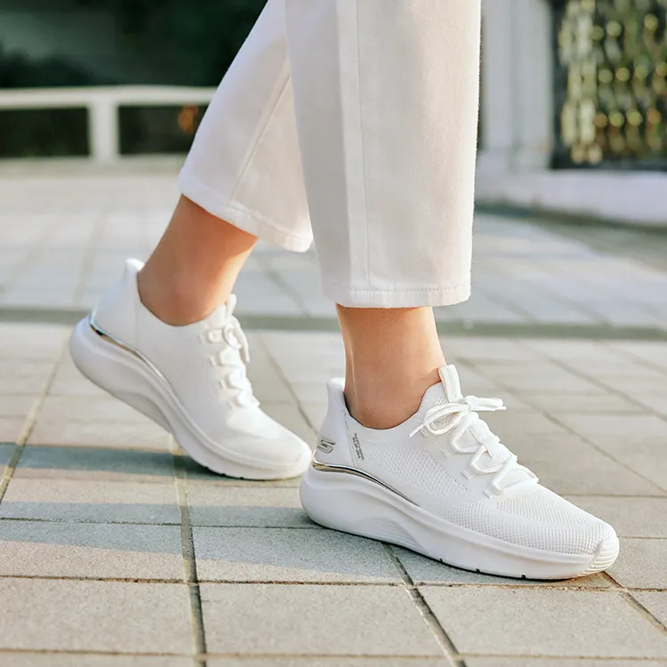 Skechers BOBS Sport Flash Step Shoes Abrasion Resistant Breathable Slip Resistant Low Top Casual Shoes Women's White-6