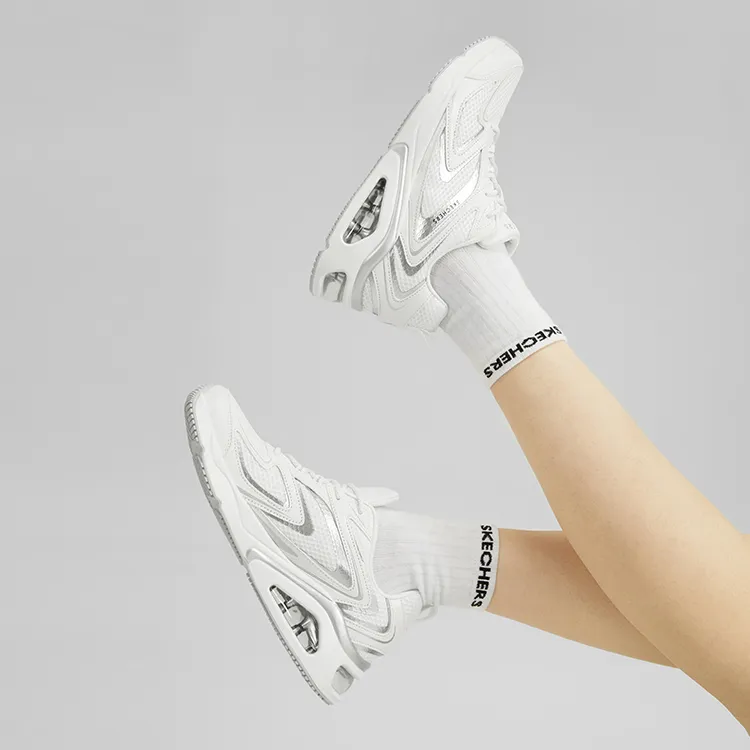 Skechers Tres Air Uno Vision airy 'White Silver' Women's-7