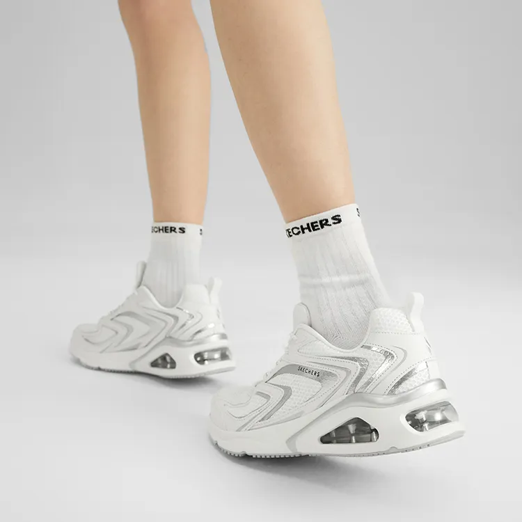Skechers Tres Air Uno Vision airy 'White Silver' Women's-6