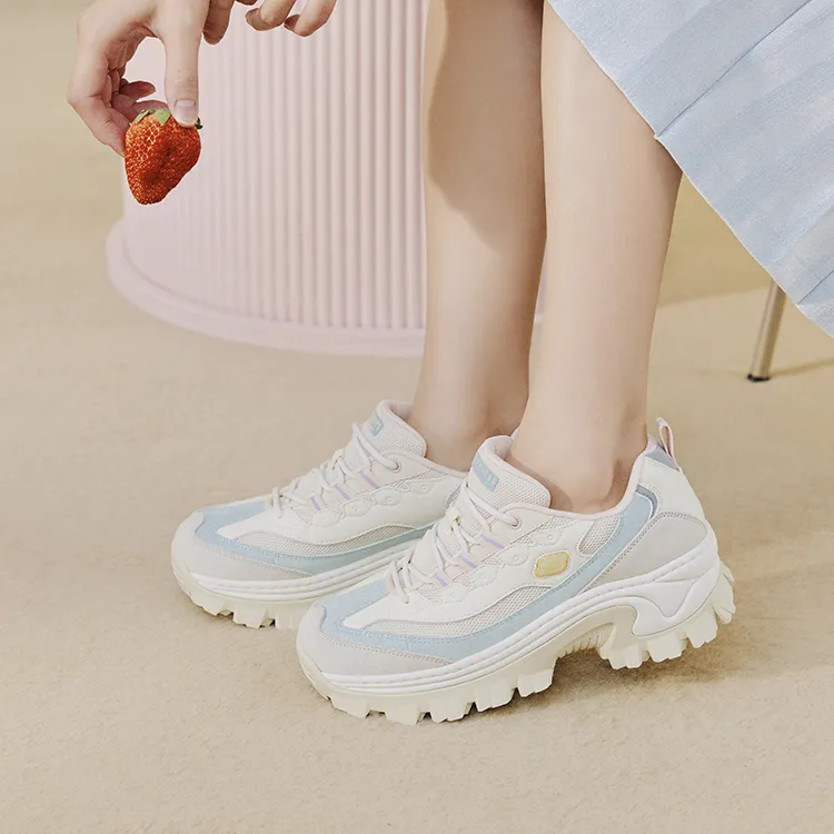 Skechers Street Anti-Slip Wear-Resistant Breathable Height Increasing Quick Dry Low-Top Casual Shoes Women's Beige-6