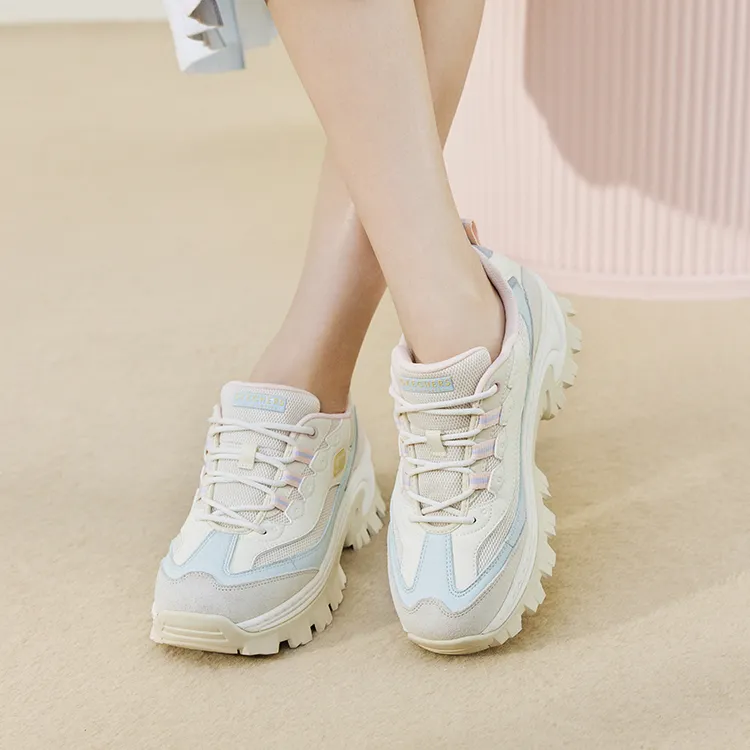 Skechers Street Anti-Slip Wear-Resistant Breathable Height Increasing Quick Dry Low-Top Casual Shoes Women's Beige-7