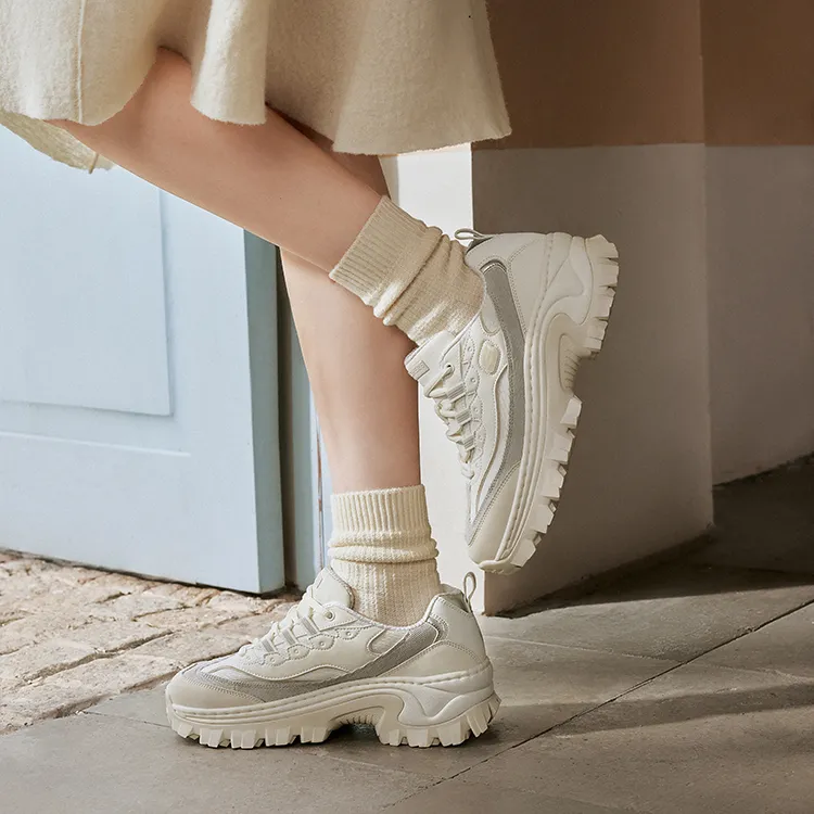 Skechers Street Anti-Slip Wear-Resistant Low-Top Chunky Sneakers Women's Ivory-7