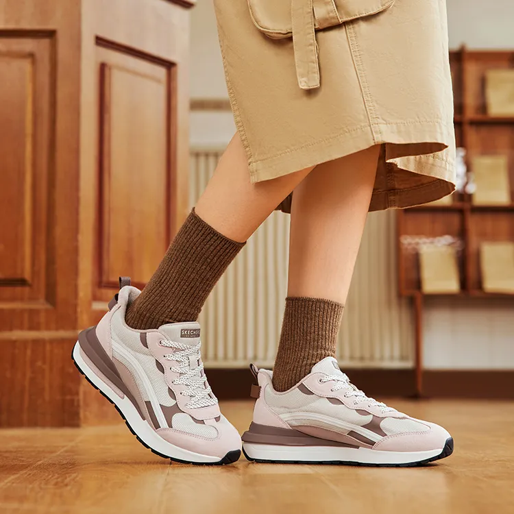Skechers Street Kesa Shoes Height Increasing Wear Resistant Slip Resistant Low Top Casual Shoes Women's Pink Brown-7