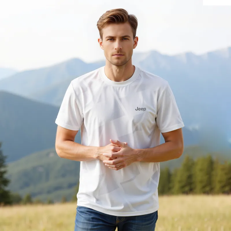 Jeep Pasture Horse Lifestyle T Shirt Unisex Raw White-2