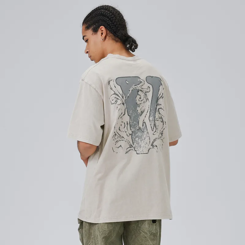 VLONE T Shirt Unisex Beige Gray-5
