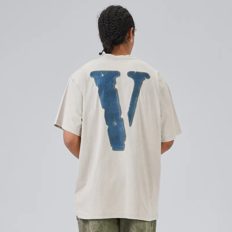 VLONE T Shirt Unisex Beige Blue-2