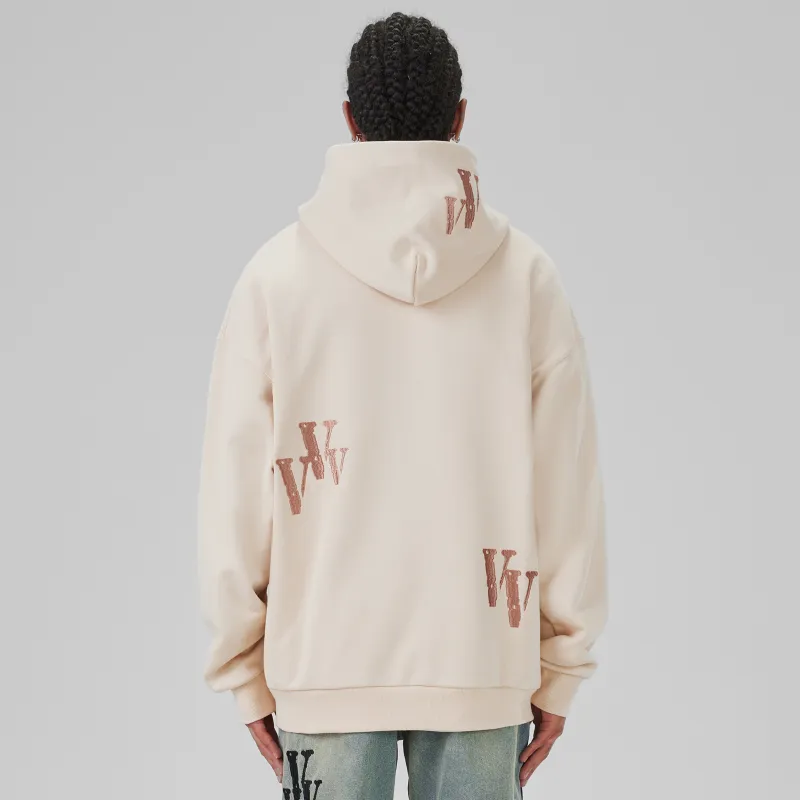 VLONE Cardigan Zip Closure Sweatshirt Unisex Beige-2