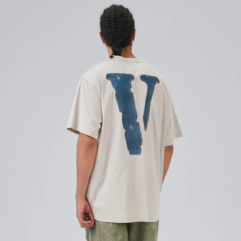 VLONE T Shirt Unisex Beige Blue-3