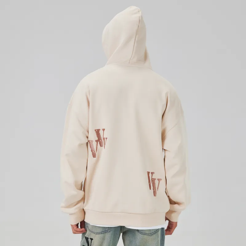 VLONE Cardigan Zip Closure Sweatshirt Unisex Beige-4
