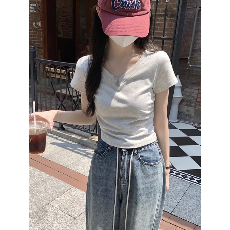HEISU Regular T Shirt Women's Cream Yellow-22