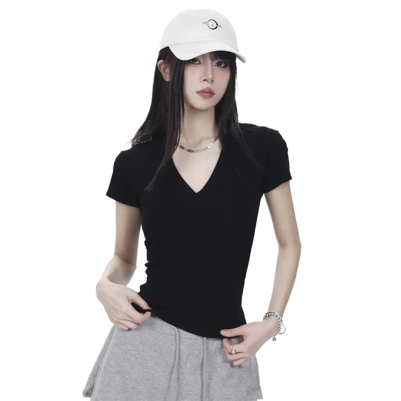 HEISU T Shirts Women's Black-1