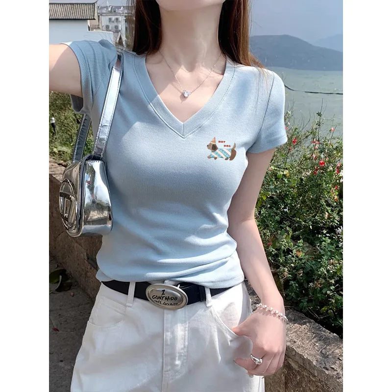 HEISU Regular T Shirt Women's Cream Yellow-29