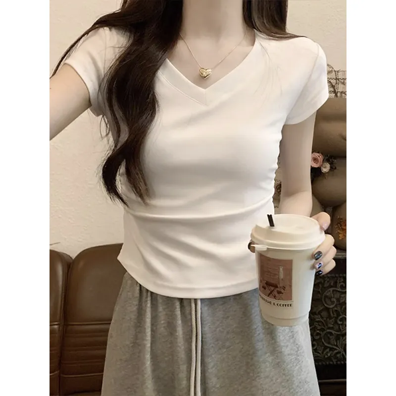 HEISU Regular T Shirt Women's Cream Yellow-14