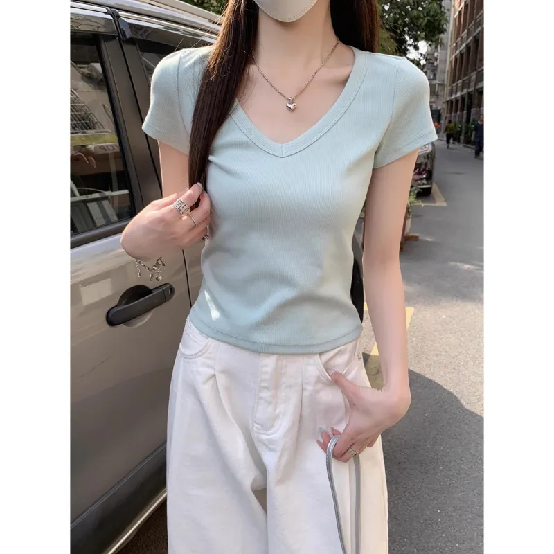 HEISU Regular T Shirt Women's Cream Yellow-9