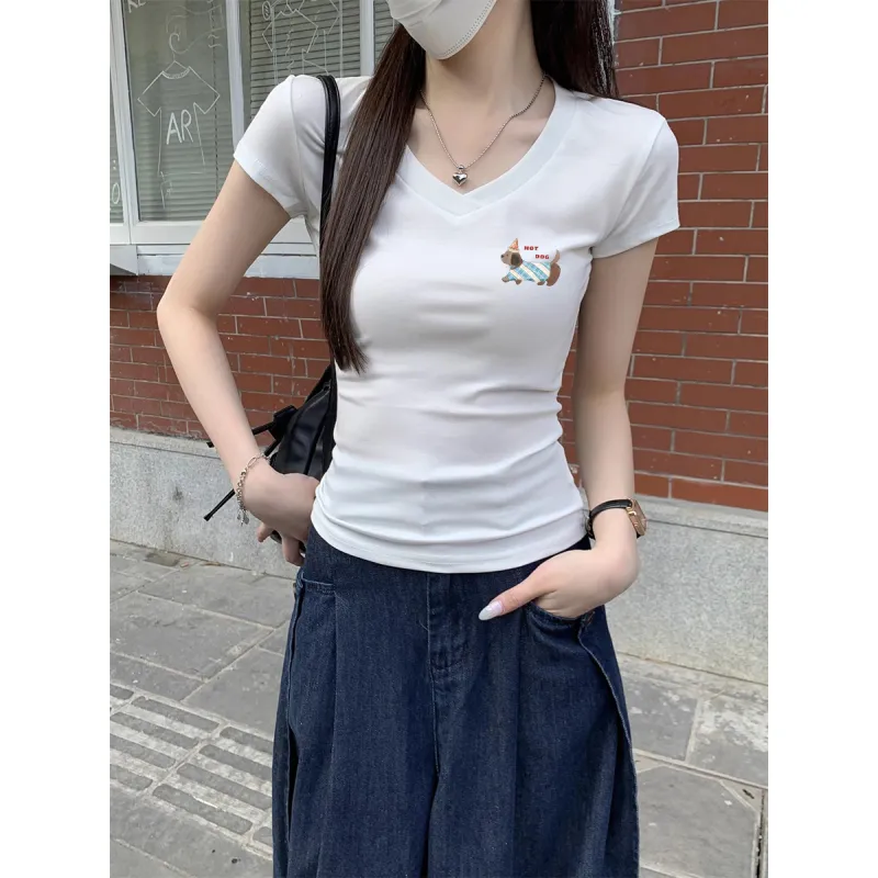 HEISU Regular T Shirt Women's Cream Yellow-32
