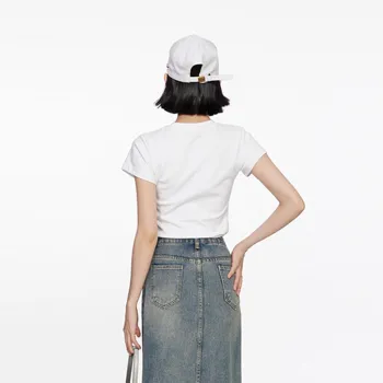 HEISU Set in Sleeve T Shirt Women's Heather Gray