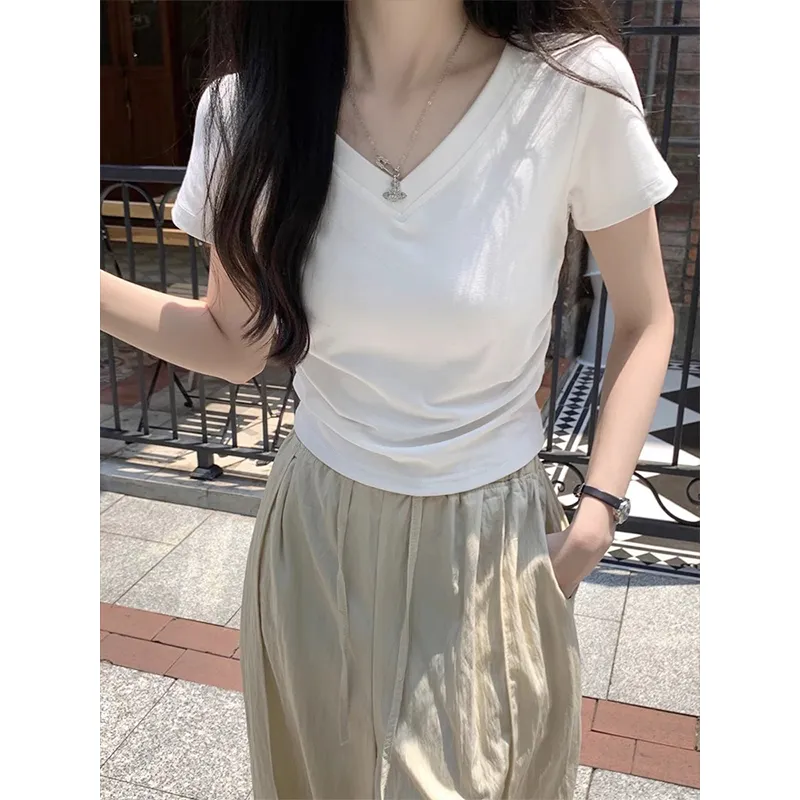 HEISU Regular T Shirt Women's Cream Yellow-17