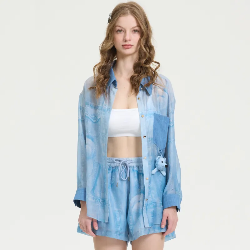 NOISY TEDDY Shirts Women's Blue-2