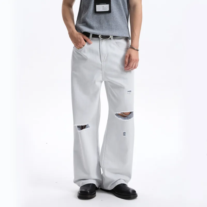 A3G4 Jeans Unisex Gray Sand White-2