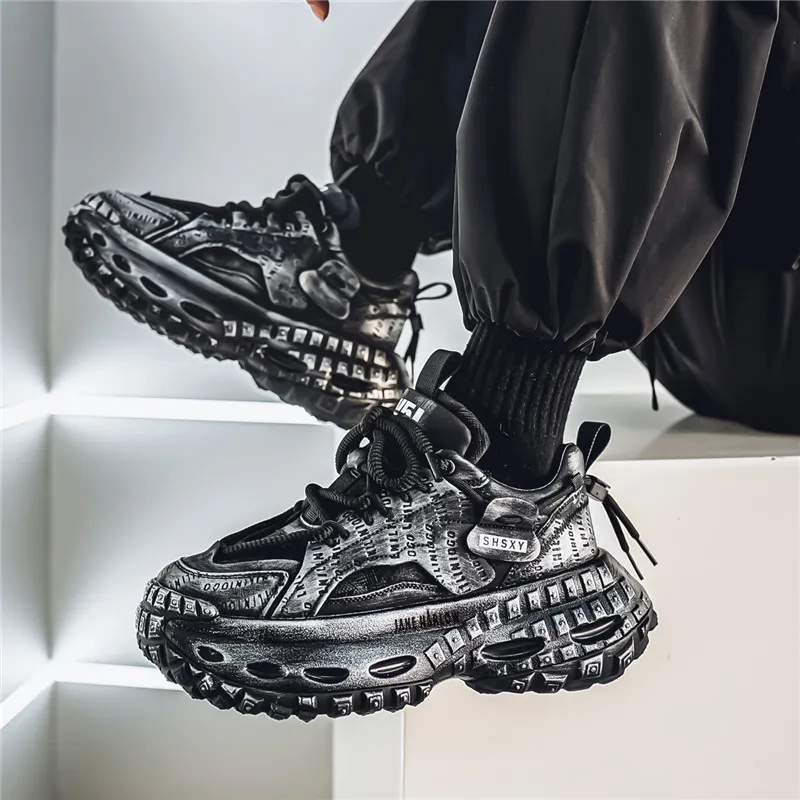 JANE HARLOW Anti Slip And Wear Resistant Height Increasing Low Top Chunky Sneakers Men's-49