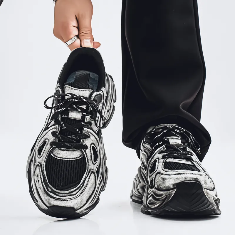 JANE HARLOW Slip Resistant, Abrasion Resistant, Breathable, Height Increasing Low Top Chunky Sneakers Men's-1