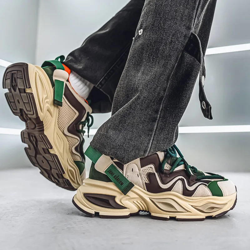 JANE HARLOW Slip Resistant, Abrasion Resistant, Breathable, Height Increasing Low Top Chunky Sneakers Men's-11
