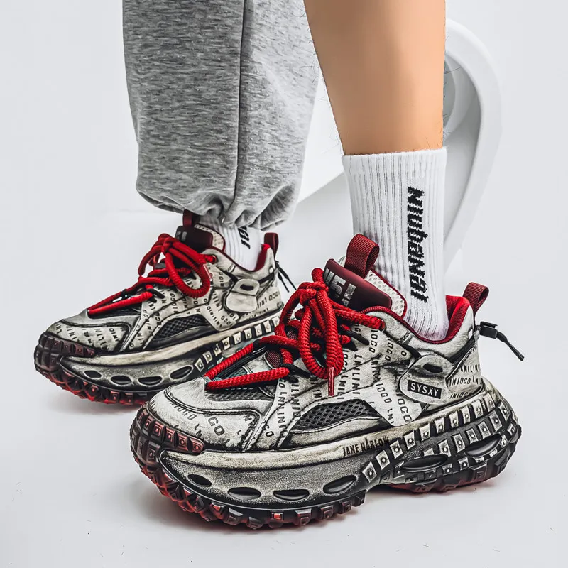 JANE HARLOW Anti Slip And Wear Resistant Height Increasing Low Top Chunky Sneakers Men's-17