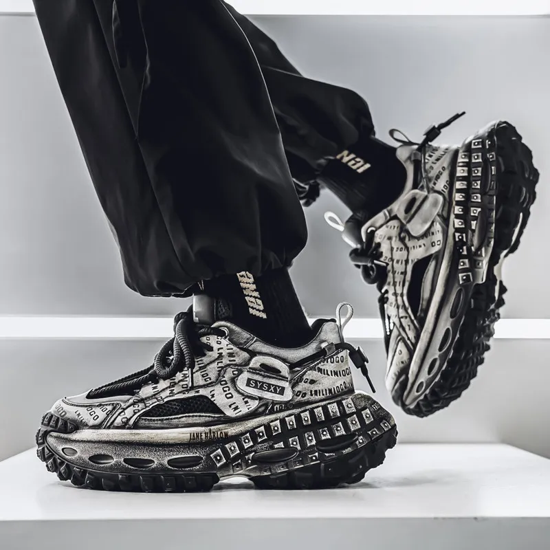 JANE HARLOW Anti Slip And Wear Resistant Height Increasing Low Top Chunky Sneakers Men's-23