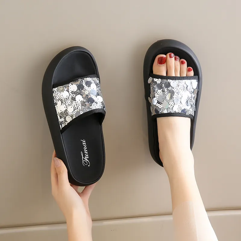 JANE HARLOW Rubber Sole Slip Resistant Abrasion Resistant Slide Slippers Women's-7