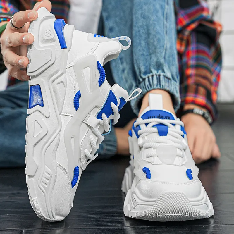 JANE HARLOW Anti Slip And Wear Resistant Height Increasing Low Top Chunky Sneakers Men's-5