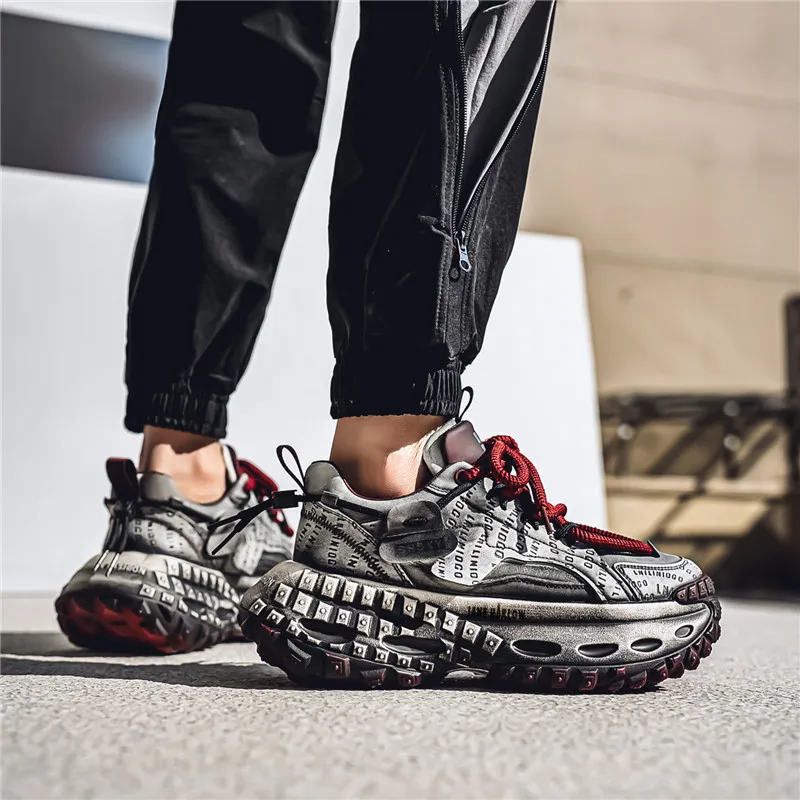 JANE HARLOW Anti Slip And Wear Resistant Height Increasing Low Top Chunky Sneakers Men's-27
