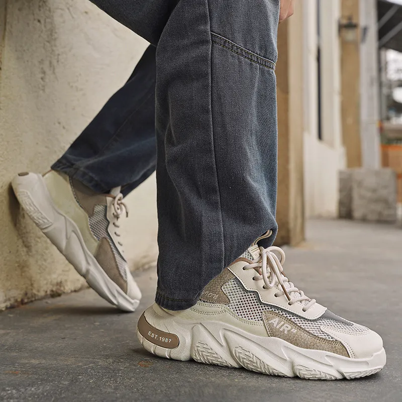JANE HARLOW Slip Resistant, Abrasion Resistant, Breathable Low Top Chunky Sneakers Men's-10
