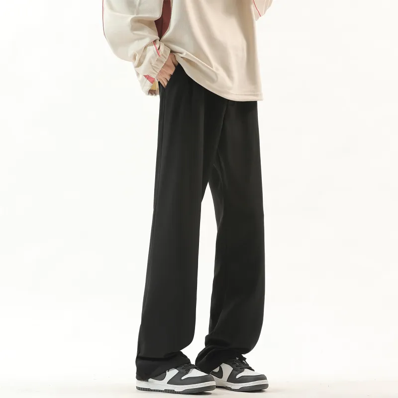 UVVT Suit Trousers Unisex Black Ice Silk Pants-3