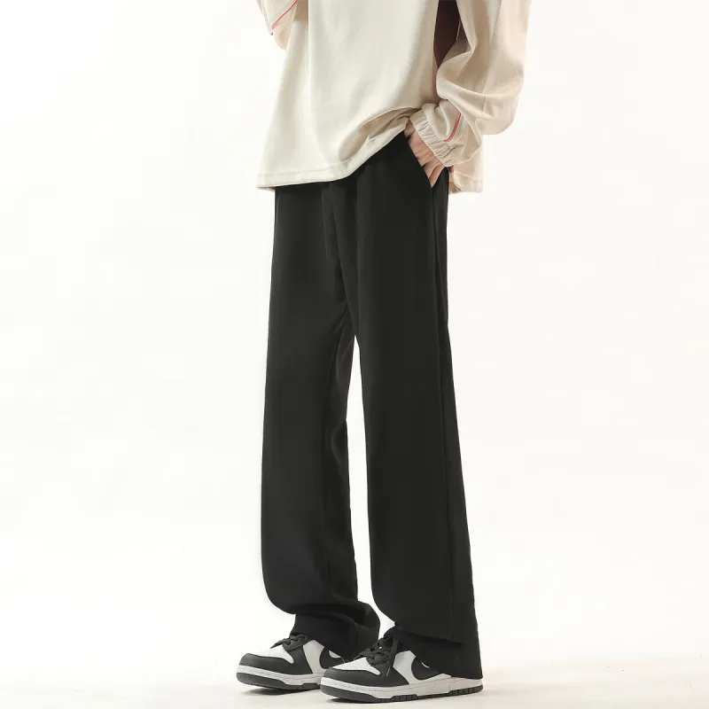 UVVT Suit Trousers Unisex Black Ice Silk Pants-4