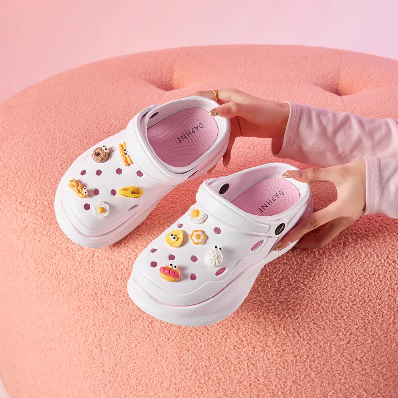 DAPHNE Clogs Women's White Pink-2