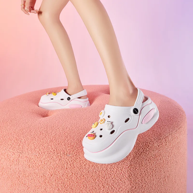 DAPHNE Clogs Women's White Pink-3