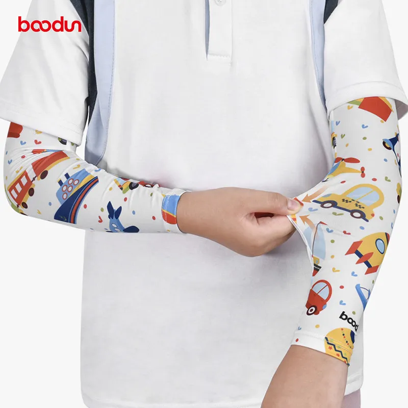 BOODUN Arms Ice Silk Stretch Mesh Fabric Sun Protection Sleeves Kids'-1