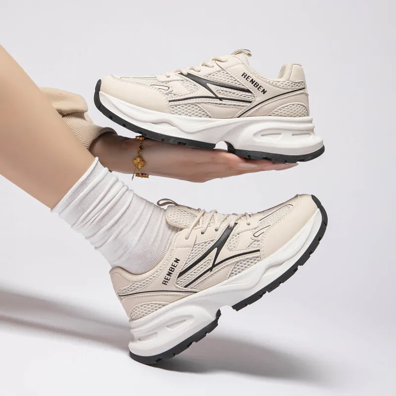RENBEN Breathable Lightweight Height Increasing Low Top Chunky Sneakers Women's-5