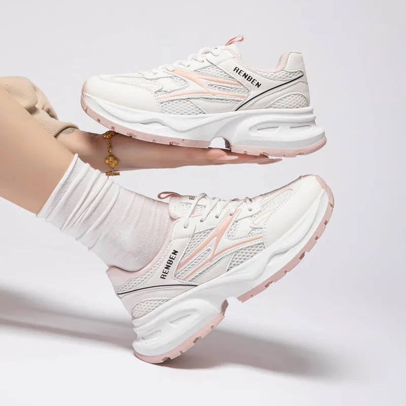RENBEN Breathable Lightweight Height Increasing Low Top Chunky Sneakers Women's-12