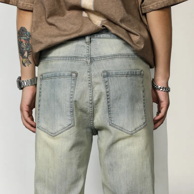 Children Of Huaxia Jeans Men's Vintage Light Blue-6