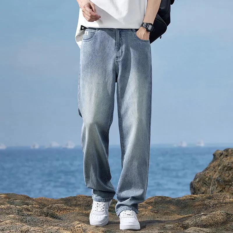Children Of Huaxia Jeans Loose Fit Straight Fit Men's-3