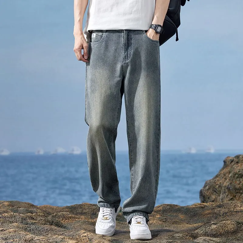 Children Of Huaxia Jeans Loose Fit Straight Fit Men's-8