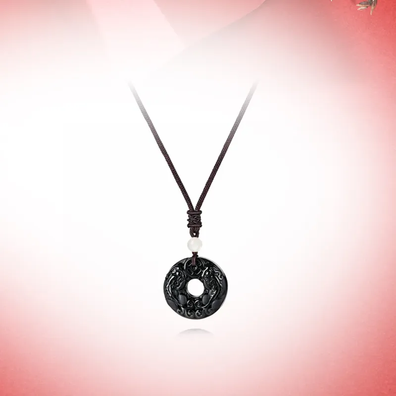Ancient Jewelry Obsidian Necklaces Unisex-1