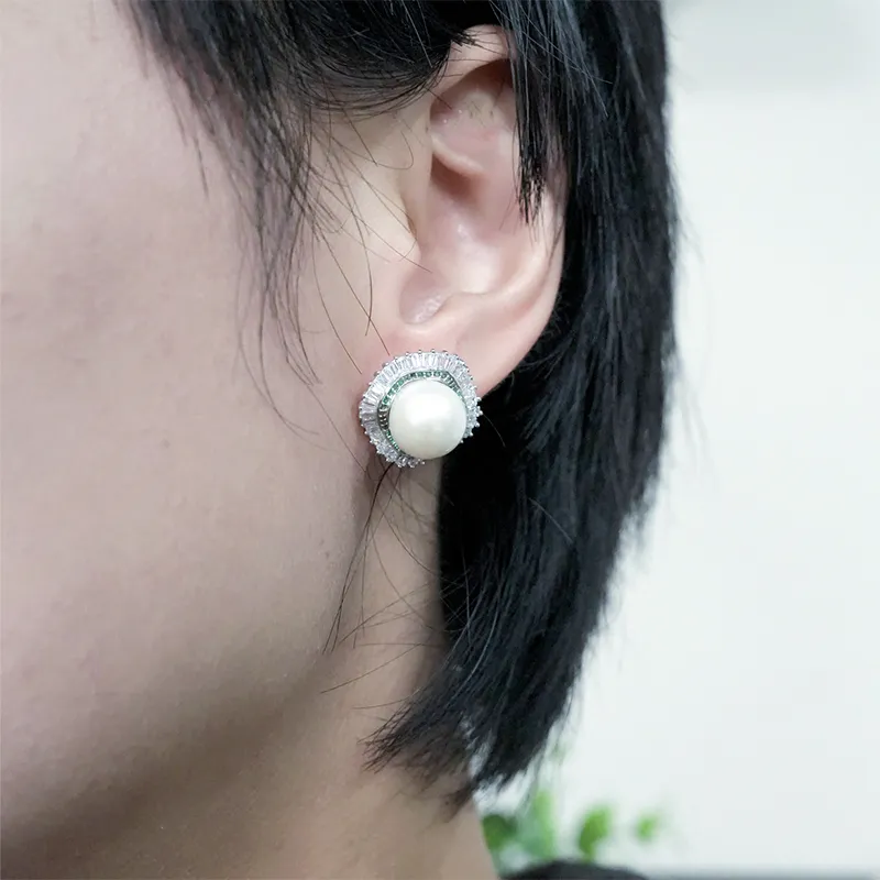 Ancient Jewelry Pearl Stud Earrings Women's-1