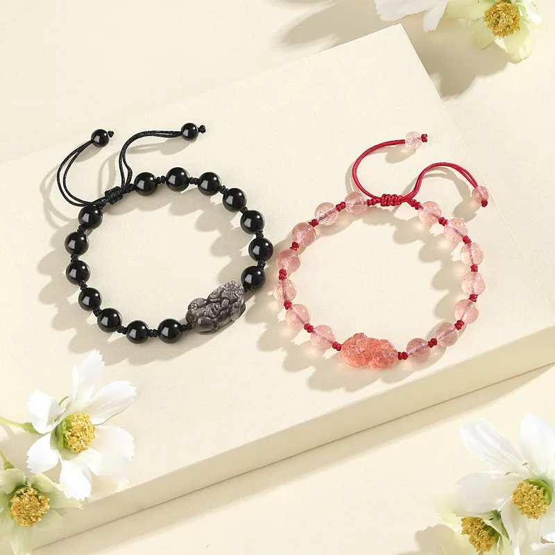 Ancient Jewelry Obsidian Jade Bracelets Unisex-8