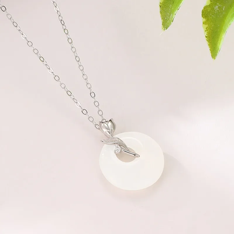 Ancient Jewelry Chalcedony Jade Necklaces Women's-1