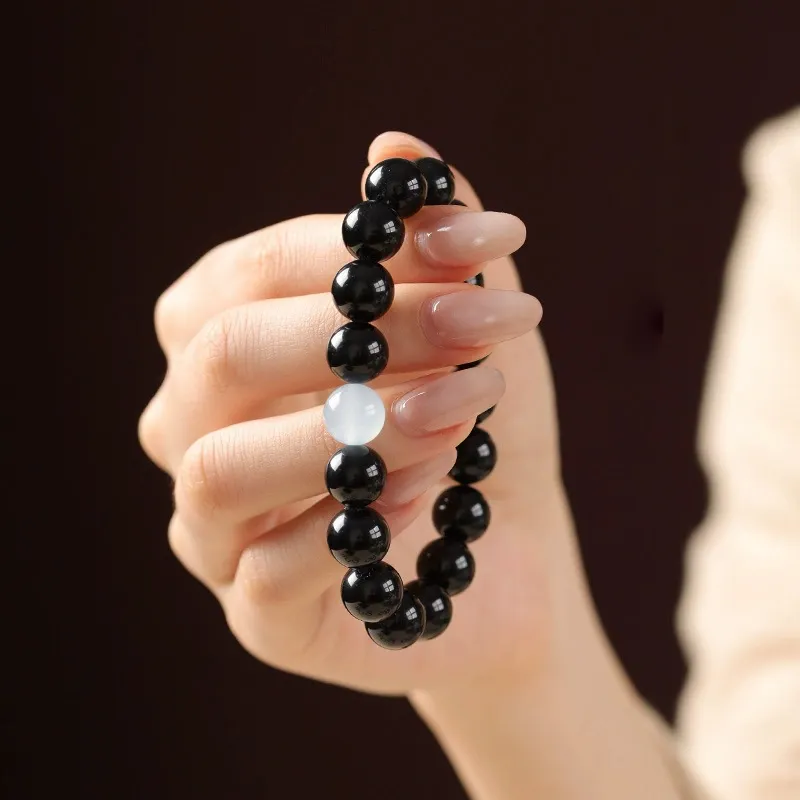 Ancient Jewelry Obsidian Jade Bracelets Unisex-4